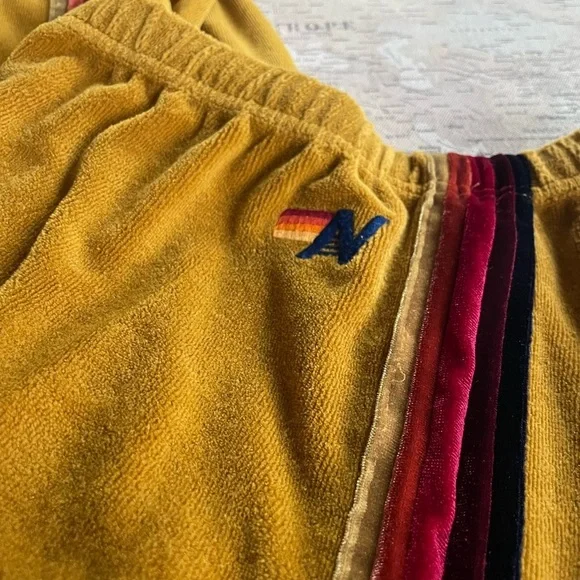 Aviator Nation Classic Sweatpants Gold Velvet Size Large Women’s - Picture 7 of 14